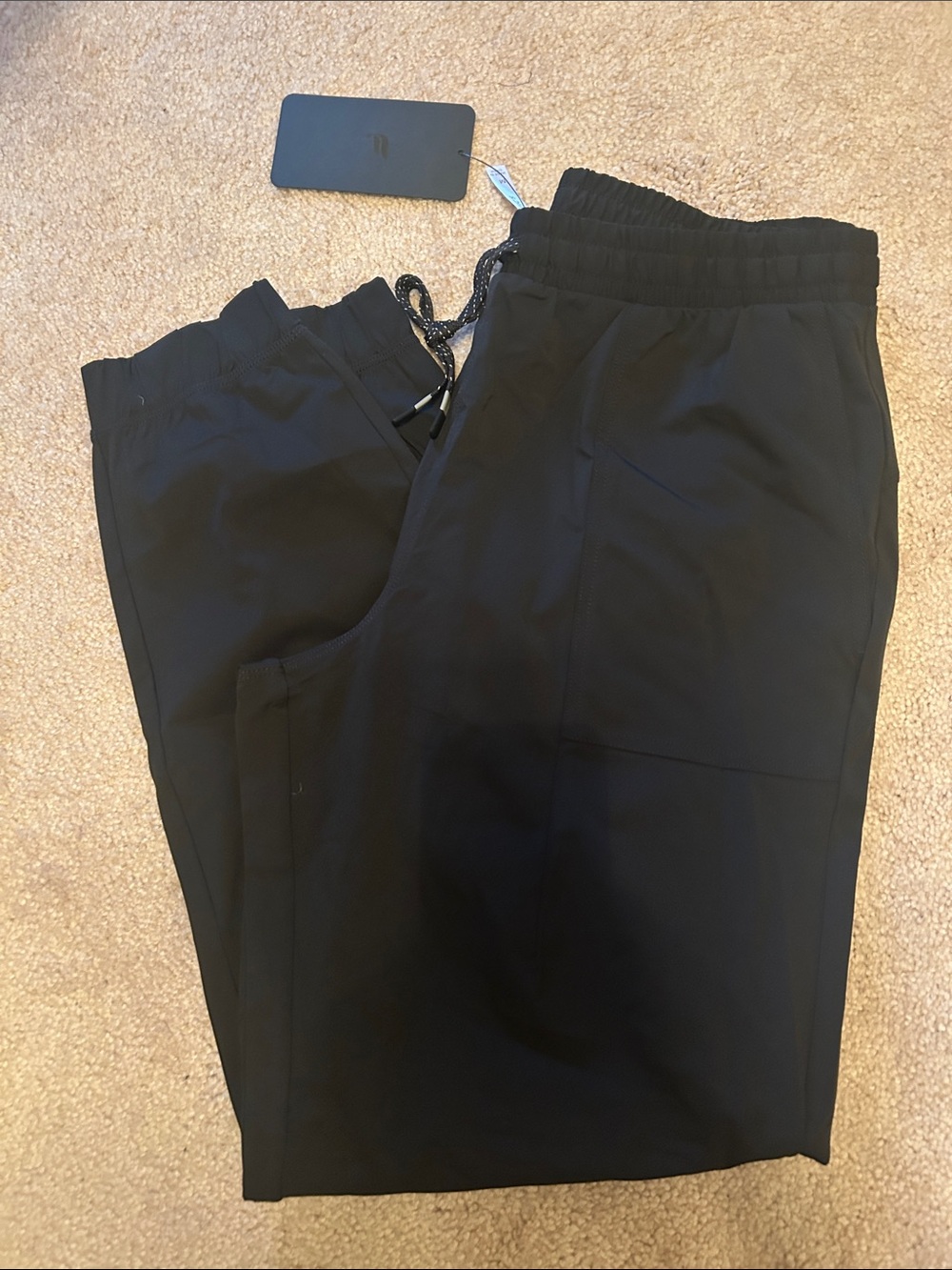 Fabletics Men's Black Jogger Pants with Drawstring